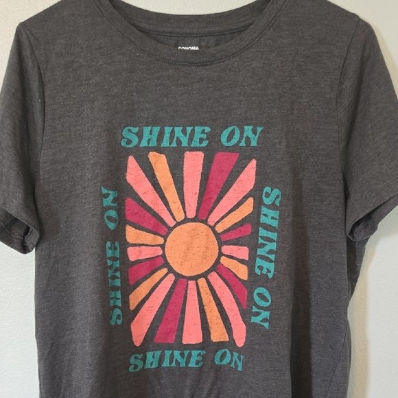 Sonoma Tops - Sonoma | Gray Graphic Tee "Shine On" Size Large